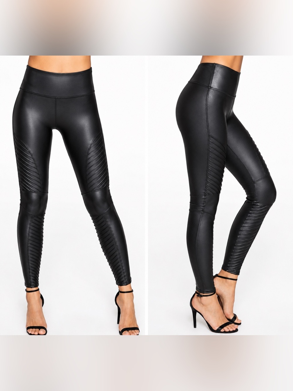 Spanx faux leather moto leggings, medium